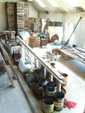 Part of a large selection of tools and other miscellaneous items found in the chicken coop.