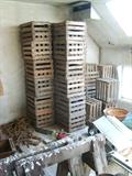 Crates for the apples, pears and peaches once grown on the farm