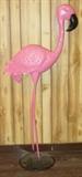 Metal Pink Flamingo Yard Decoration