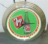 Neon 7up Clock