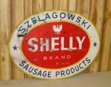 Wooden Shelly Brand Sausage Sign