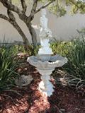 Boy Riding Dolphin Birdbath