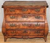 Lot#1062, DUTCH WALNUT BOMBE CHEST, C. 18TH CENTURY, H 33", W 38", D 21"Fitted with four drawers.