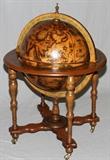 Lot#1153, GLOBE OF WORLD AS A BAR, H 41", DIA 30"Hinged top opens to divided interior for wine and liquor bottles.