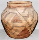 Lot#1277, NAVAJO WOVEN BASKET/STORAGE JAR, C. 1900, H 14"Very tightly woven. Good condition. H 14.5" Opening dia 10". 19th.c. or early 20th.c