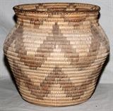 Lot#1278, NAVAJO WOVEN BASKET/STORAGE JAR, C. 1900, H 11", DIA 12"Height 9.5" Dia of opening is 9.5".