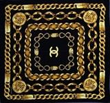 Lot#1339, CHANEL SILK SCARF, 34" X 34"Labeled within print: Chanel Paris.