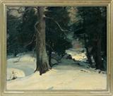 Lot#2029, EMILE GRUPPE, OIL ON CANVAS, H 25", L 30", 'ARTIST PATH'//Emile Albert Gruppe [AMERICAN, 1896-1978].  Signed lower right and framed.  Unidentified partial exhibition label on original top stretcher.