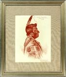 Lot#2132, ELBRIDGE A. BURBANK, CONTE CRAYON 13" X 10" CHIEF JOSEPH NEZ PERCES/Drawing 13.75" x 10.5". Signed and inscribed. Framed. Elbridge Ayer Burbank 1859 - 1934.