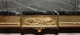 Lot#2192, LOUIS XVI STYLE GILT WOOD CONSOLE, MARBLE TOP, H 39", W 51"Raised on round tapering legs joined by stretchers and centered by an urn finial.  Depth 18", Height 39", Length 51".