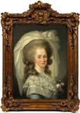 Lot#25, KARL KASPAR PITZ (GERM. 1756-1795), OIL PAINTING, C1784, H 28", W 23, BRIDAL PORTRAIT//depicting a portrait of a woman in a bridal dress and veil. Signed lower left. Gilt wood frame.