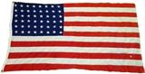 Lot#285, 'EVERWARE', AMERICAN, 48 STAR FLAG, H 33", W 58"having 48 stars, 33" H. x 58" W. brass grommets to corners.