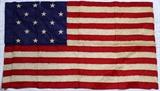 Lot#286, AMERICAN 15 STAR SILK FLAG, 24" X 39"All silk. Appears to be machine stitched. #51.320.1 in ink along border.