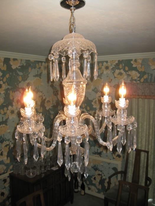 WATERFORD AVOCA 6 ARM CHANDELIER (24"W X 32"T) RETAILS FOR $6-8000 ONLINE IF THERE IS STOCK