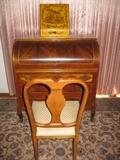 ITALIAN FRENCH STYLE ROLL TOP DESK (CLOSED) & CHAIR