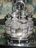 ENGLISH CUT CRYSTAL CONDIMENT CADDY