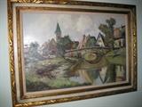 SIGNED KLIEN OIL ON CANVAS "NORMANDY"