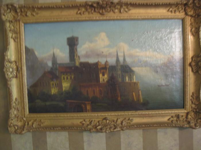 FRENCH CASTLE OIL PAINTING