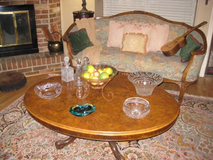 ANTIQUE FRENCH SOFA & FRENCH COFFEE TABLE