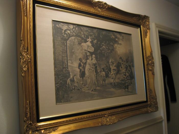 LARGE GILDED FRAME FRENCH PRINT