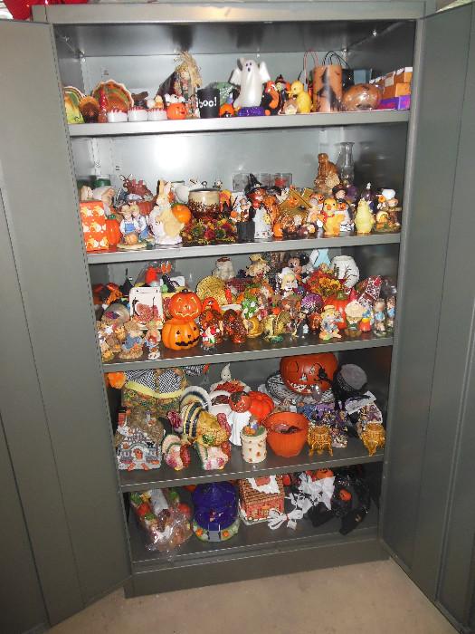 1 of many Cabinets Filled with Decorations