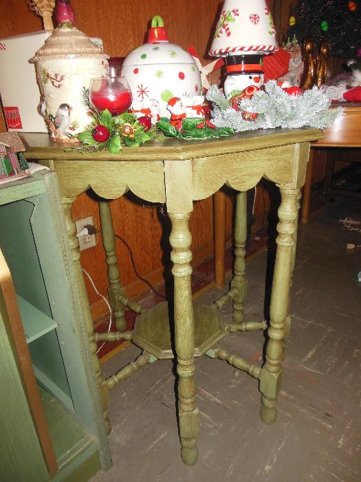 One of Several Green Mist Re purposed Occasional Tables,CHRISTMAS ADORNS tables..