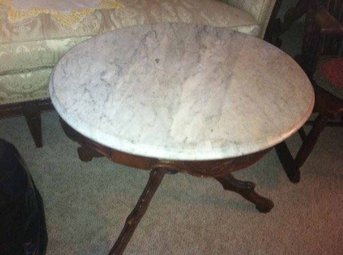 Marble top antique tables