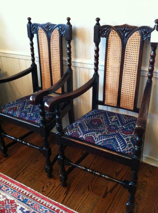                set of 8 lovely English chairs (2 armed)