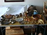 Pewter, brass & copper items