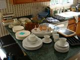 kitchen & china items and small sets of china (xmas & all white sets)