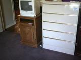 TV, nightstand, chest of drawer