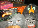 Vintage costumes and masks -
The costumes are Crazy Cat & Goblin by College in size small adult