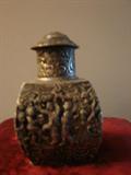 Dutch silver snuff bottle with figures