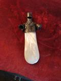 Sterling & mother of pearl Nanny whistle and rattle