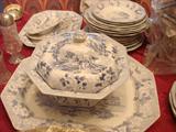Blue transfer ware Pastoral