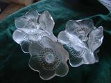 Lalique candleholders - flowers