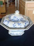 Blue transferware large tureen