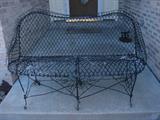 Antique Victorian twisted wire bench