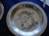 Franklin Mint sterling plate - Norman Rockwell Bringing Home the Tree