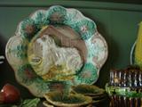 Majolica dog plate