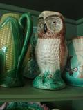 Majolica owl pitcher - a real wise guy!