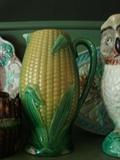 Majolica corn pitcher