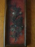 Victorian hair art in shadow box