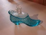 Blue glass perfume bottle