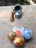 Glass telephone candy container with Benington shooters