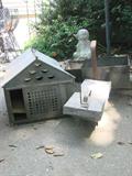 Tin coop, mailbox, and tub