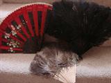 Antique ostrich and silk fans