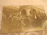 Antique postcard - Billy Sunday arrives in Bloomington
