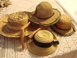 Antique straw doll hats