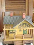 Paper litho doll cottage with front stoop